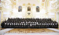 Участники Архиерейского Собора Русской Православной Церкви встретились с Президентом России Д.А. Медведевым<br />